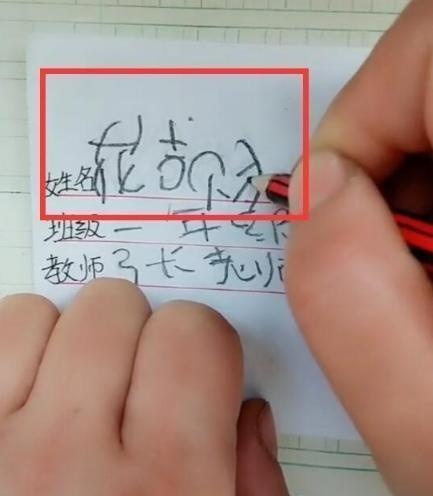 小学生取名“花呗”？等孩子写完全名，老师头疼：神出鬼没的笔迹